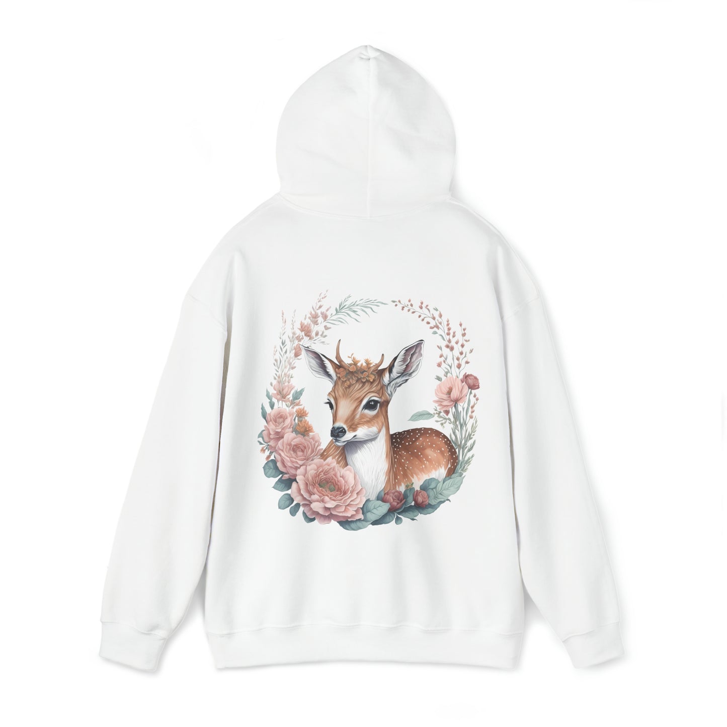 Unisex Hoodie Rehkitz und Blumen