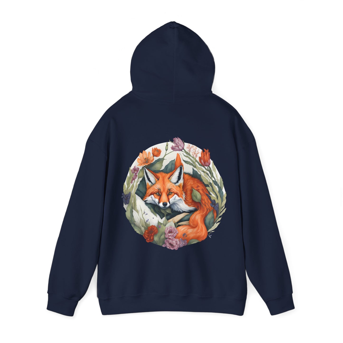 Unisex Hoodie Fuchs und Blumen