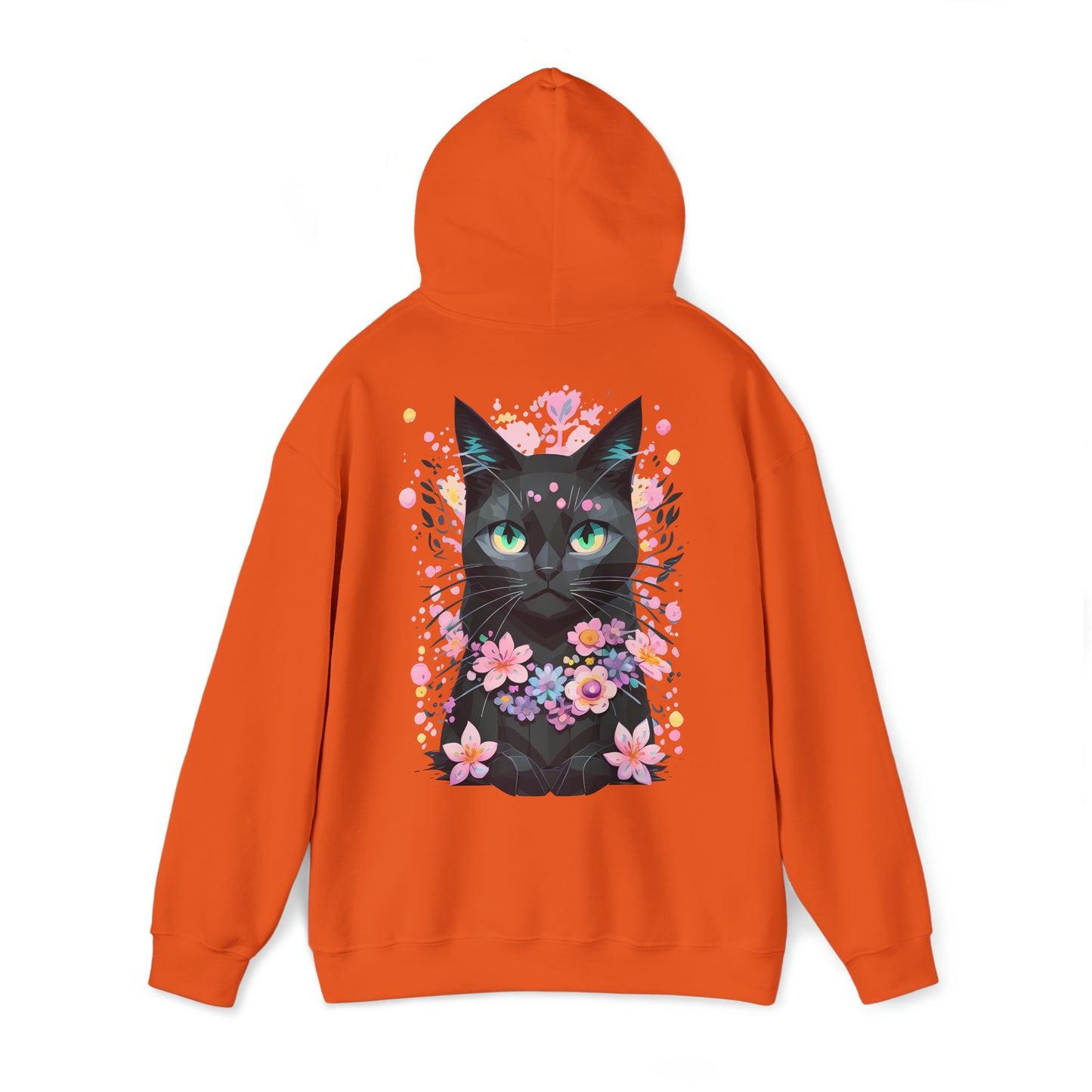 Unisex Hoodie Grumpy Cat mit Blumen